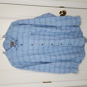 The Territory Ahead chambray multicolor block embroidered shirt Size XL
